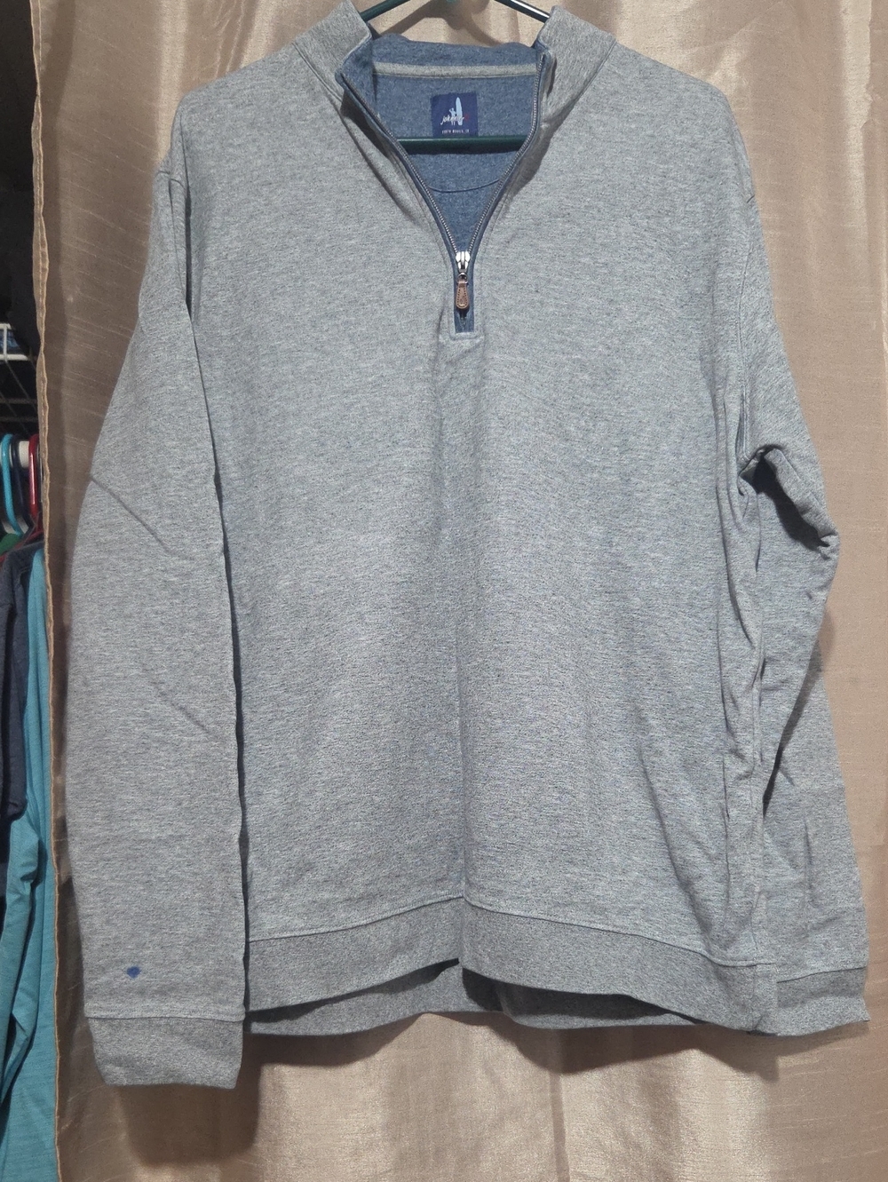johnnie-O Men’s Light Heather Gray Quarter-Zip Pullover
